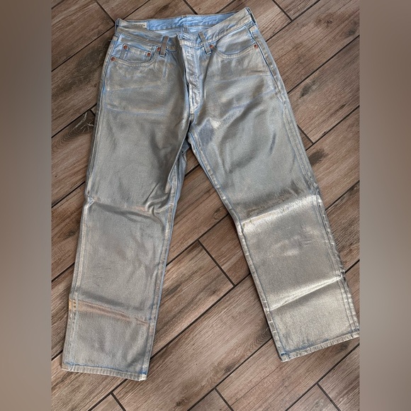 Levi's Denim - Levi‘S 501 90’s ankle length Metallic Gold jeans